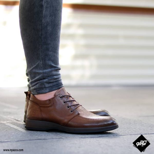 کفش رسمی مردانه شمس مدل V9 رنگ گردویی